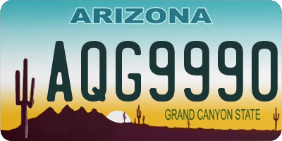 AZ license plate AQG9990