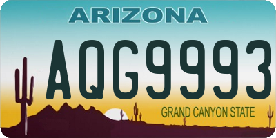 AZ license plate AQG9993
