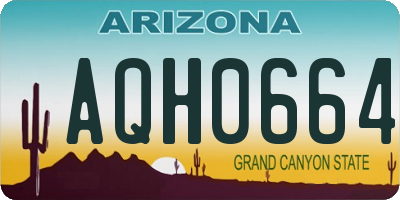 AZ license plate AQH0664
