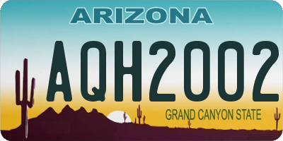 AZ license plate AQH2002