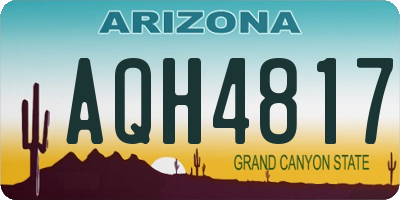 AZ license plate AQH4817