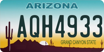 AZ license plate AQH4933