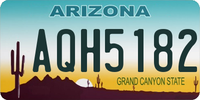 AZ license plate AQH5182