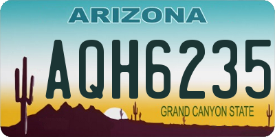 AZ license plate AQH6235