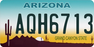 AZ license plate AQH6713