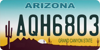 AZ license plate AQH6803