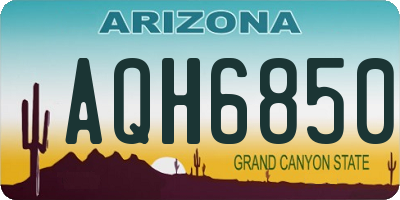 AZ license plate AQH6850