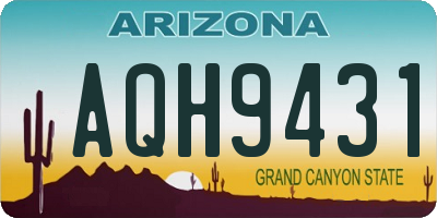 AZ license plate AQH9431