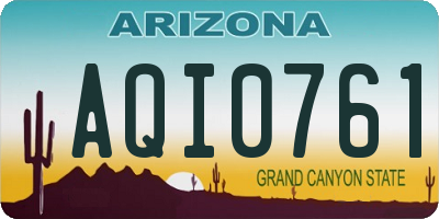 AZ license plate AQI0761