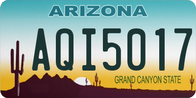 AZ license plate AQI5017