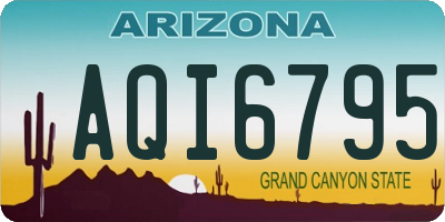 AZ license plate AQI6795