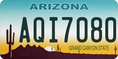 AZ license plate AQI7080