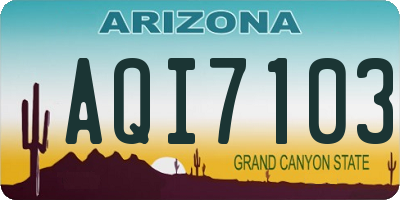 AZ license plate AQI7103