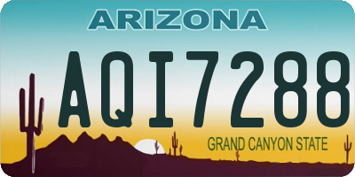 AZ license plate AQI7288