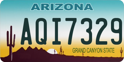 AZ license plate AQI7329