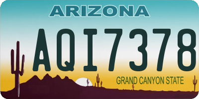 AZ license plate AQI7378