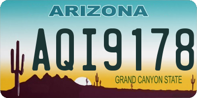 AZ license plate AQI9178