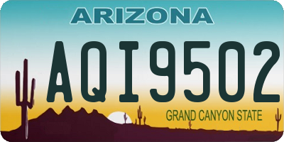 AZ license plate AQI9502