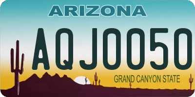 AZ license plate AQJ0050