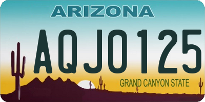 AZ license plate AQJ0125
