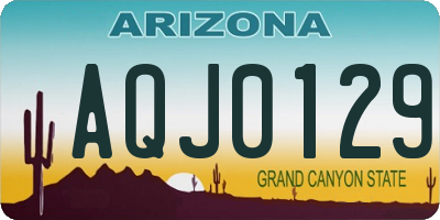 AZ license plate AQJ0129