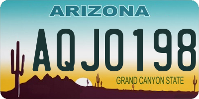 AZ license plate AQJ0198