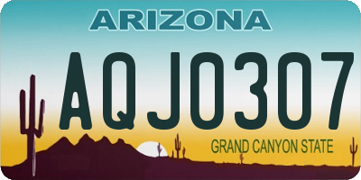 AZ license plate AQJ0307