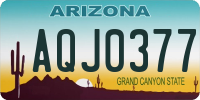 AZ license plate AQJ0377