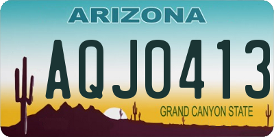 AZ license plate AQJ0413