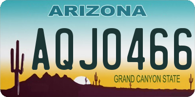 AZ license plate AQJ0466
