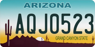 AZ license plate AQJ0523