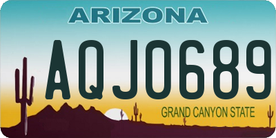 AZ license plate AQJ0689