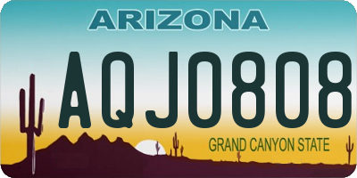 AZ license plate AQJ0808