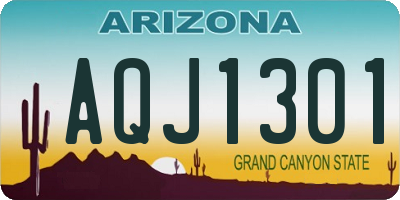 AZ license plate AQJ1301