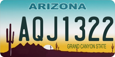 AZ license plate AQJ1322
