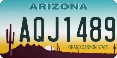AZ license plate AQJ1489