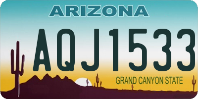 AZ license plate AQJ1533
