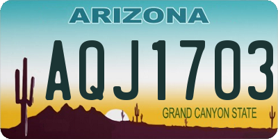 AZ license plate AQJ1703
