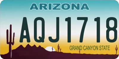 AZ license plate AQJ1718