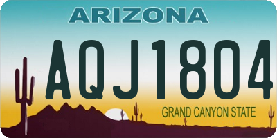 AZ license plate AQJ1804