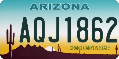 AZ license plate AQJ1862