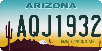 AZ license plate AQJ1932