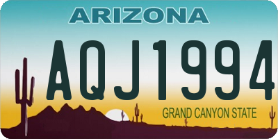 AZ license plate AQJ1994