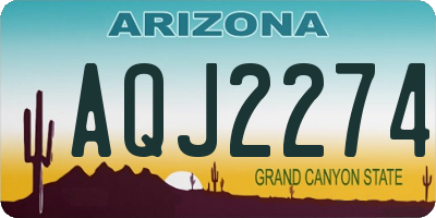 AZ license plate AQJ2274