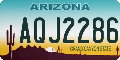 AZ license plate AQJ2286