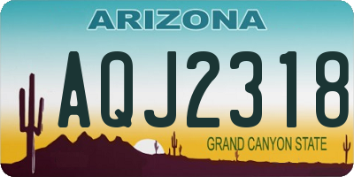 AZ license plate AQJ2318