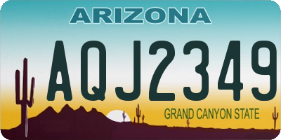 AZ license plate AQJ2349