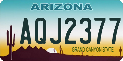 AZ license plate AQJ2377