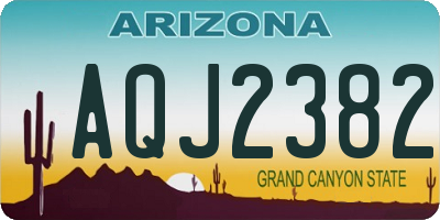 AZ license plate AQJ2382