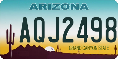 AZ license plate AQJ2498